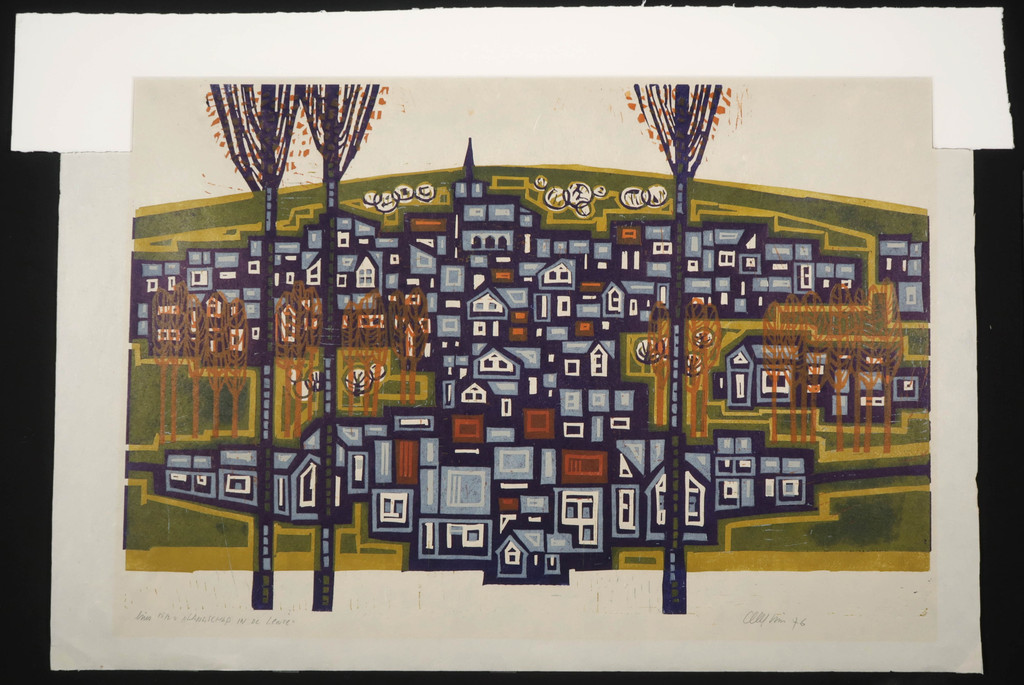 Akke Sins: Lino, Landschap in de lente kopen? Bied vanaf 20!