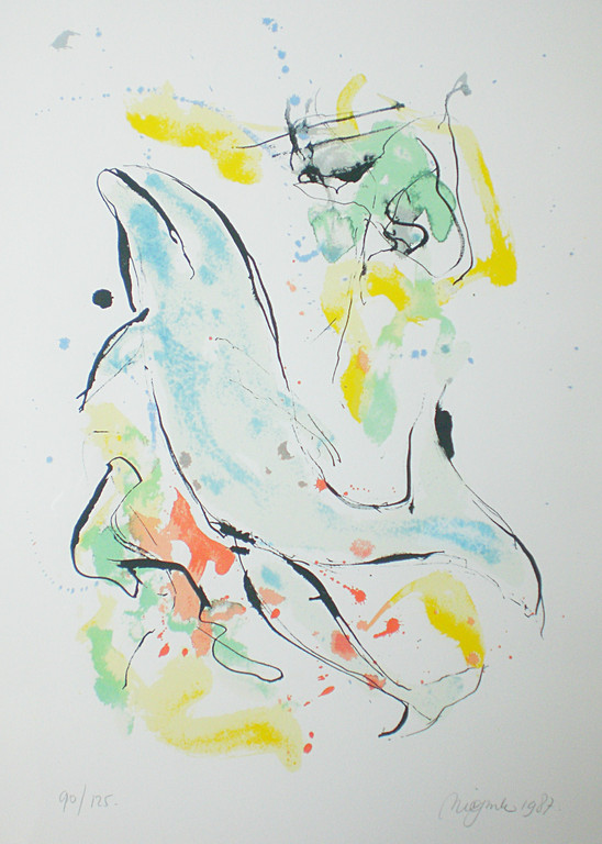 Nic Jonk: Dolfijn, zeefdruk (handgesigneerd, genummerd, mooi ingelijst) kopen? Bied vanaf 90!