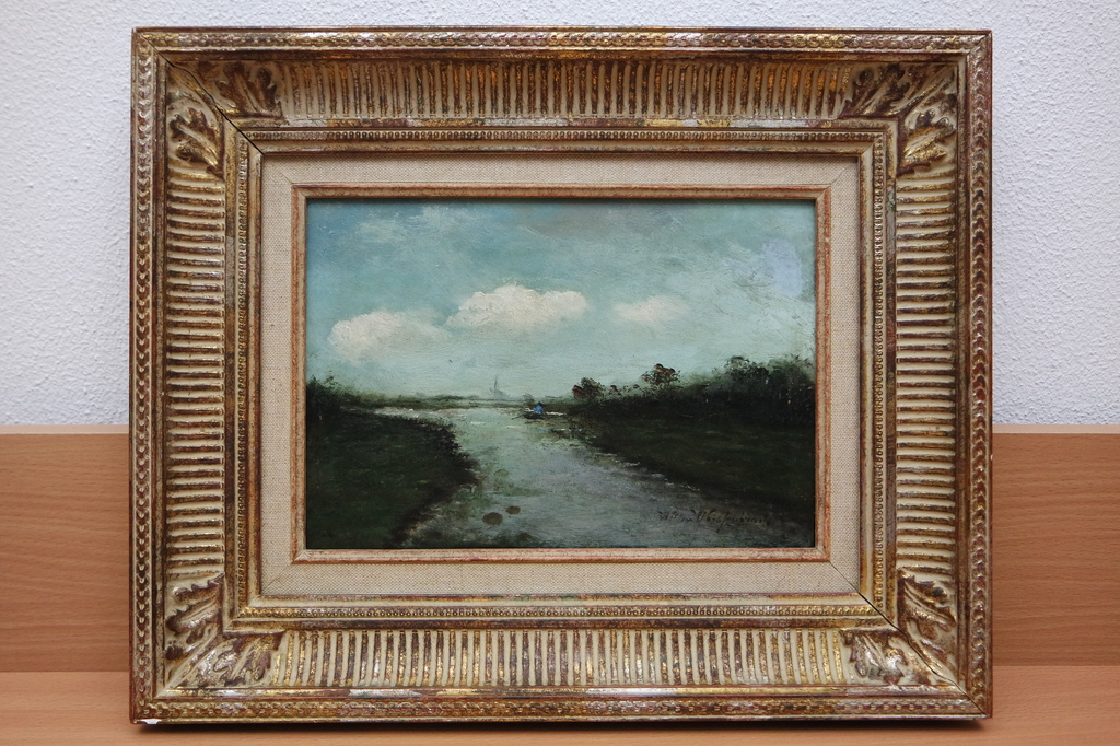 Willem J. Weissenbruch (1864-1941) - olieverf op paneel - polderlandschap kopen? Bied vanaf 1625!