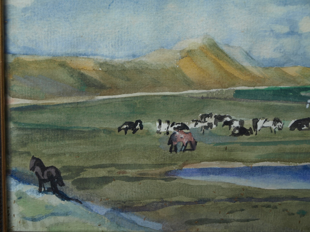 Frederik Teding van Berkhout - Aquarel–Achter de duinen – Gesigneerd & ingelijst kopen? Bied vanaf 1!