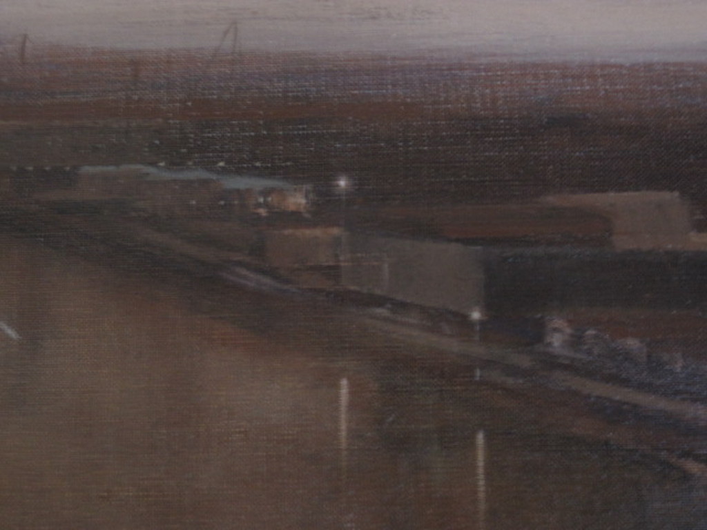 sfeervol impress. olieverf op doek "Haven bij invallende zomeravond" gesigneerd  kopen? Bied vanaf 1!