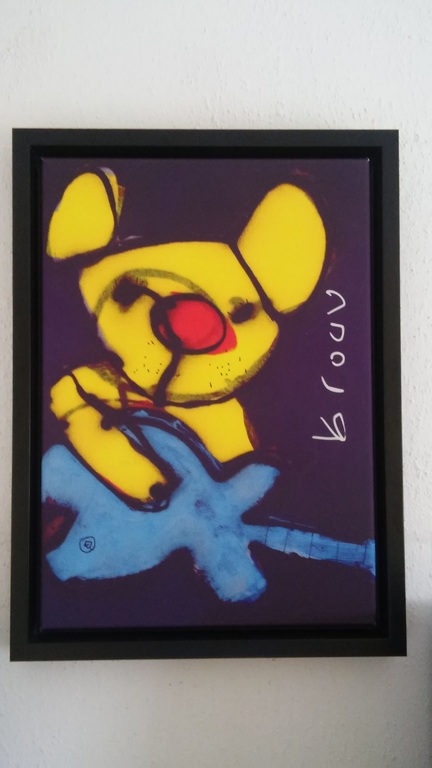 Herman Brood Beertje zeefdruk op linnen ingelijst verkocht voor € 400!