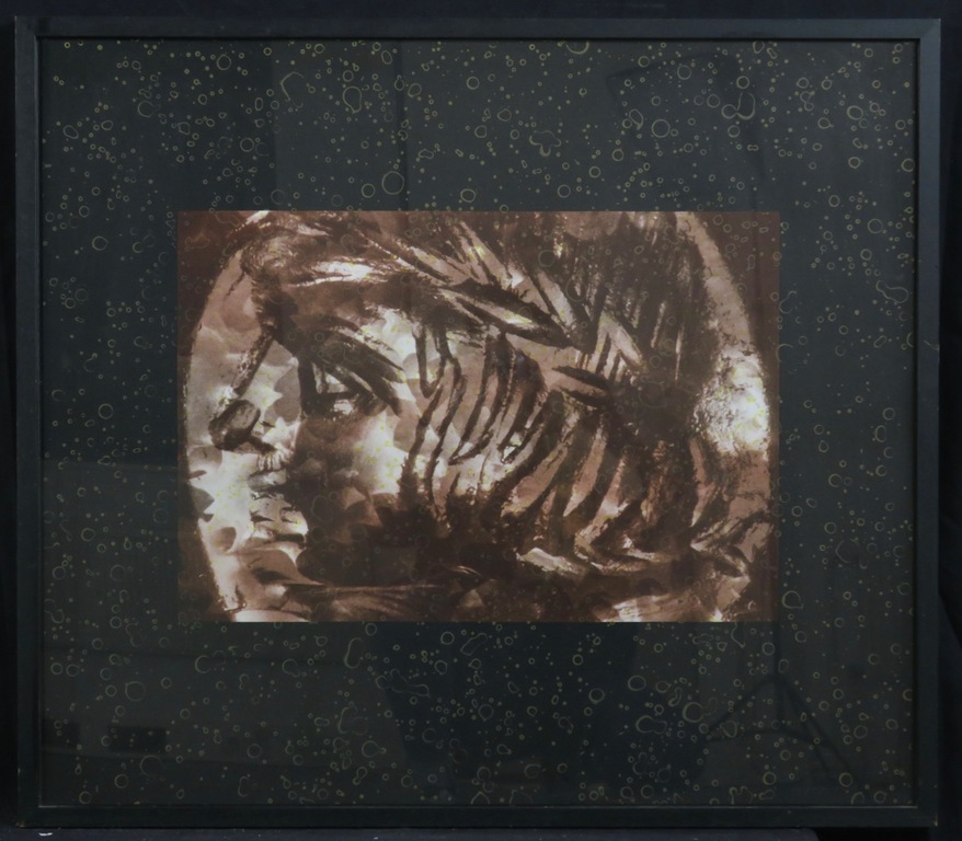 Titus Nolte: Zeefdruk, Zonder titel (bruin) - Ingelijst kopen? Bied vanaf 1!