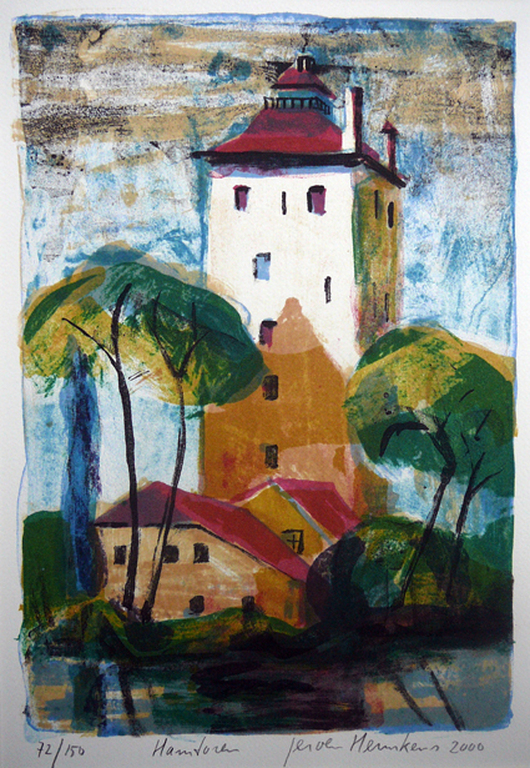 Jeroen Hermkens: Hamtoren Vleuten -lithografie 2000- kopen? Bied vanaf 40!