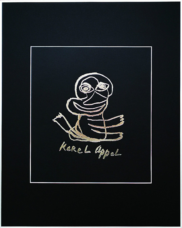 Karel Appel - Het gezicht van Appel, zeefdruk (mooi ingelijst) verkocht voor € 330!