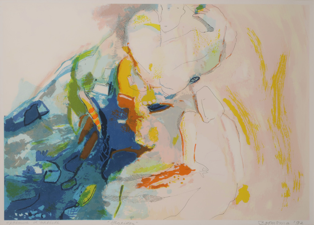 Marijke Boomsma: Zeefdruk, Horizon - Ingelijst kopen? Bied vanaf 50!