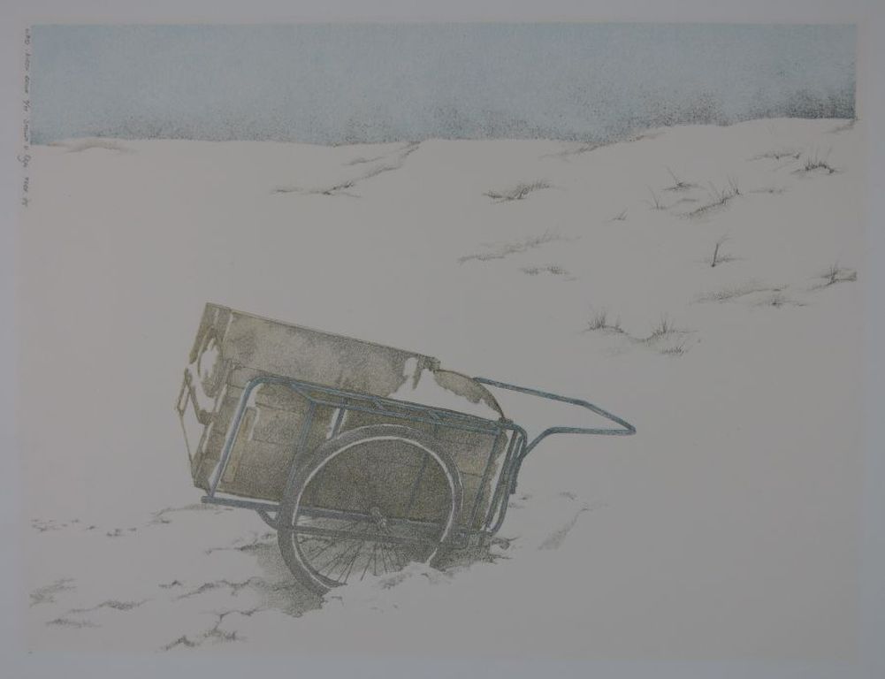 Saskia van Dijk: Litho, Handkar in de sneeuw kopen? Bied vanaf 1!