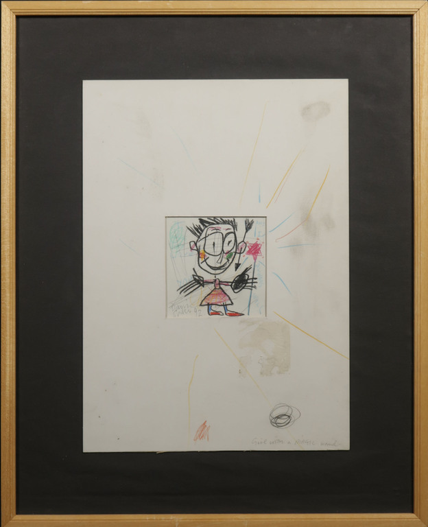 David Spiller: Potloodtekening, Give me magic wand - Ingelijst verkocht voor € 120!