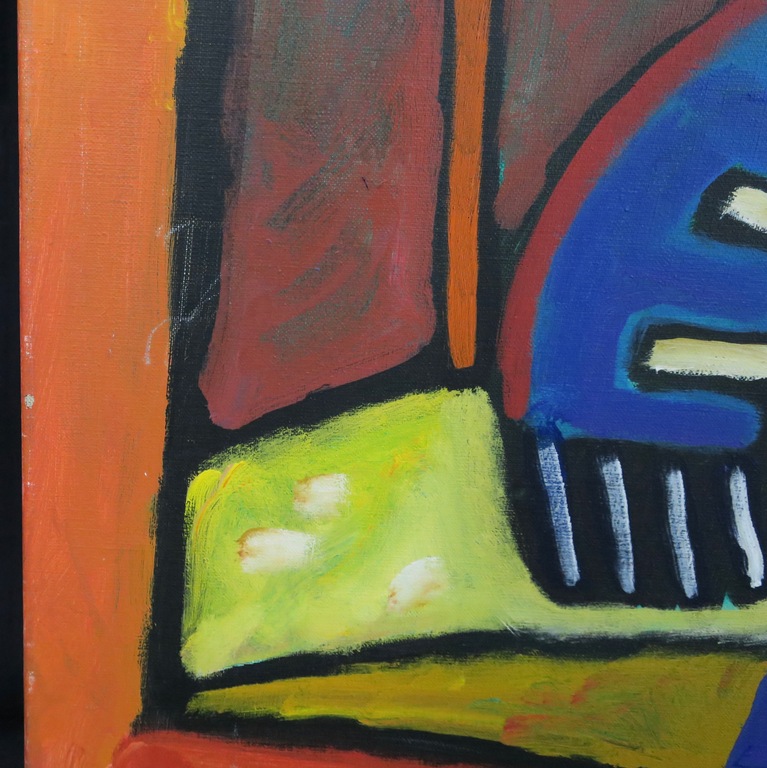 Clemens Briels: Acryl op doek, Woman with umbrella (Groot!) kopen? Bied vanaf 750!