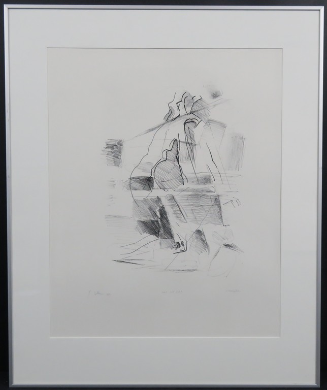 Jaap Hillenius: Litho, Met wit licht - Ingelijst verkocht voor € 35!