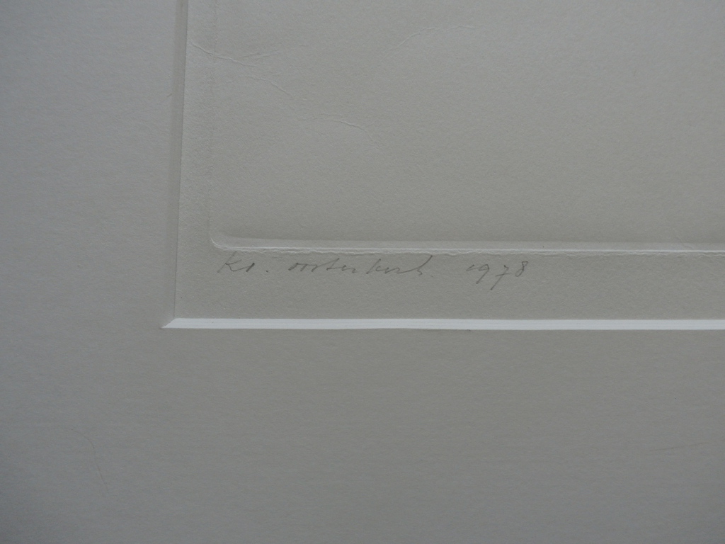 Ko Oosterkerk - ets: Drie driehoeken in rood  - 1978 kopen? Bied vanaf 75!