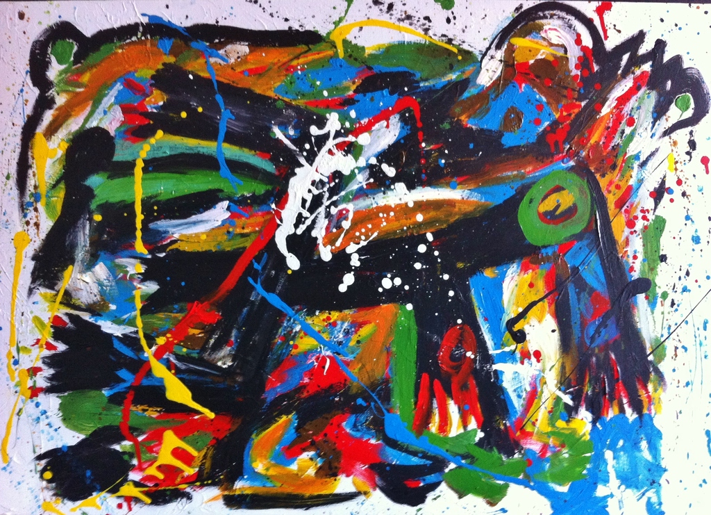 "The lion sleeps tonight.."John Foppen- olie/acrylv.- 3D canvas- Gesign.- Unica. kopen? Bied vanaf 179!