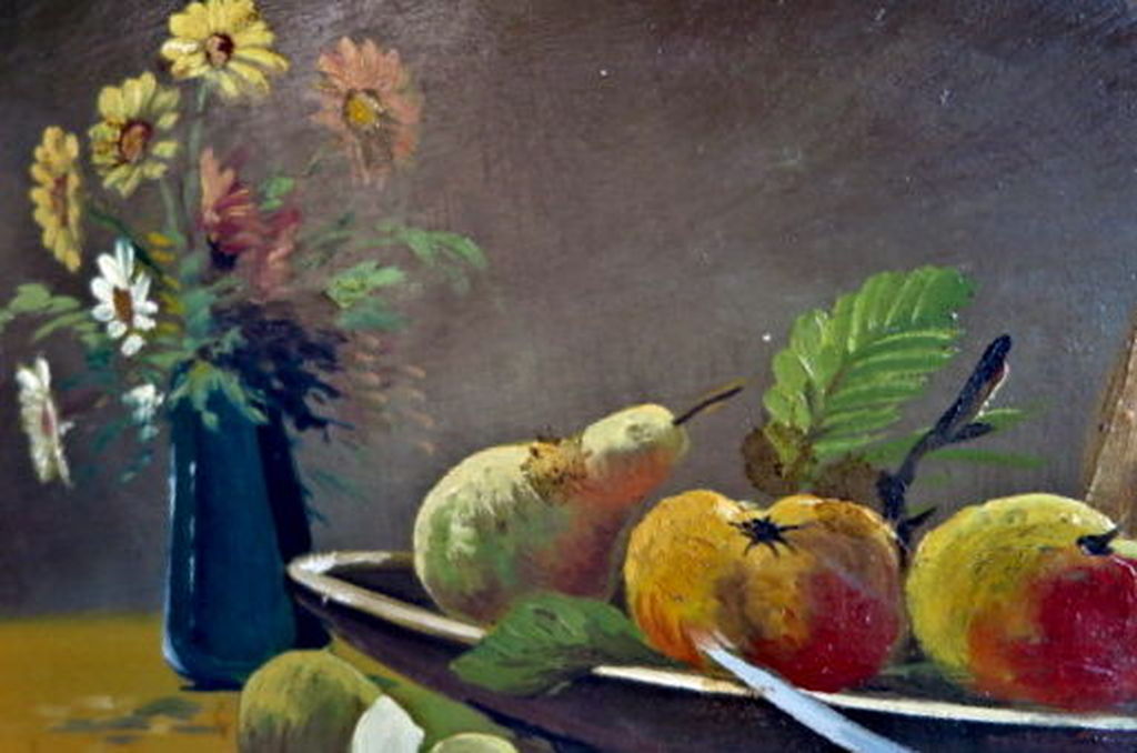 Onbekende kunstenaar (onduidelijk gesigneerd) - Olieverf op paneel - Stilleven kopen? Bied vanaf 1!