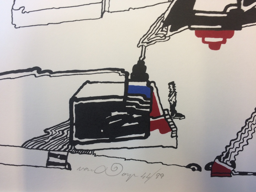 Huibert van Dorp, zeefdruk in perfecte staat, 44/90 kopen? Bied vanaf 1!