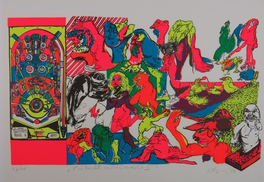 Jacqueline de Jong: Zeefdruk, Pinball wizards II verkocht voor € 35!