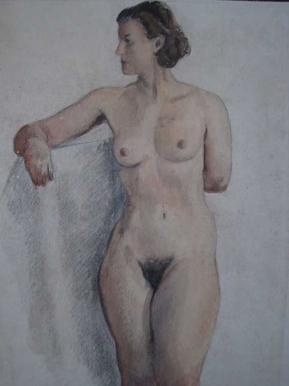 Frits Schiller 1886-1971 - "staand vrouwelijk naakt" pastel 1930 gesigneerd kopen? Bied vanaf 1!