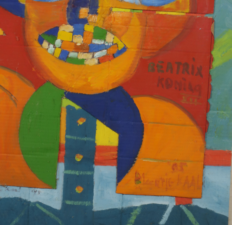 Meertje Kaal: Acryl op karton, Beatrix Koningin - Ingelijst kopen? Bied vanaf 1!