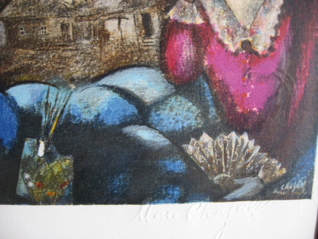 Marc Chagall: Kleurenlitho 'Autour d'elle' -  750 ex. kopen? Bied vanaf 169!