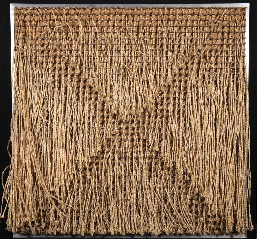 Onbekend: Gemengde techniek op paneel, Zonder titel - Ingelijst  verkocht voor € 75!