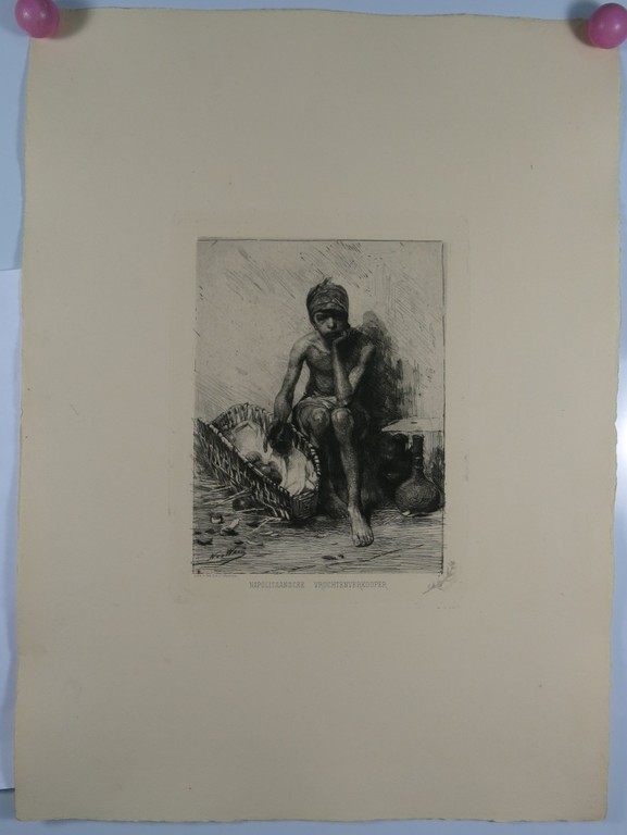 Nicolaas van der Waay: Ets, Napolitaansche Vruchtenverkoper kopen? Bied vanaf 1!