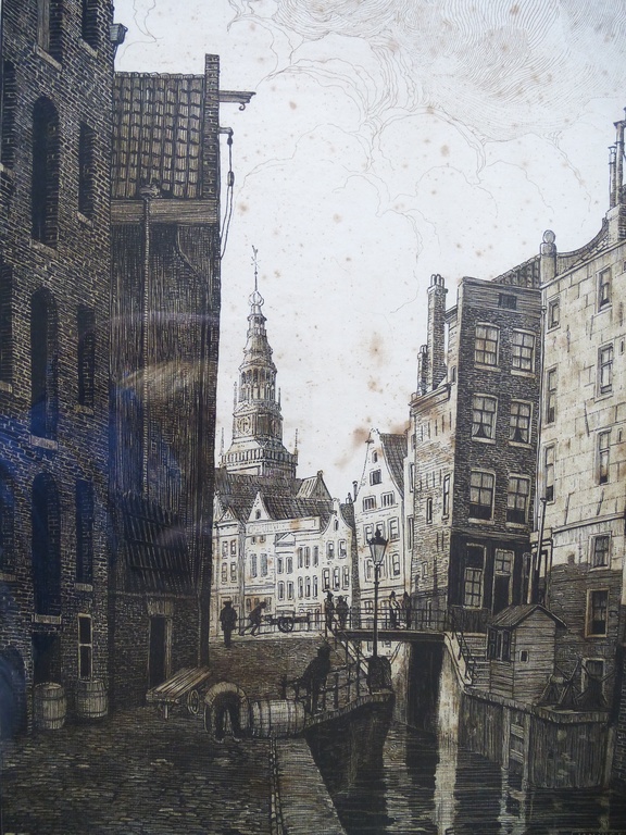 Jan Visser, ets: De Kolk, amsterdam kopen? Bied vanaf 1!