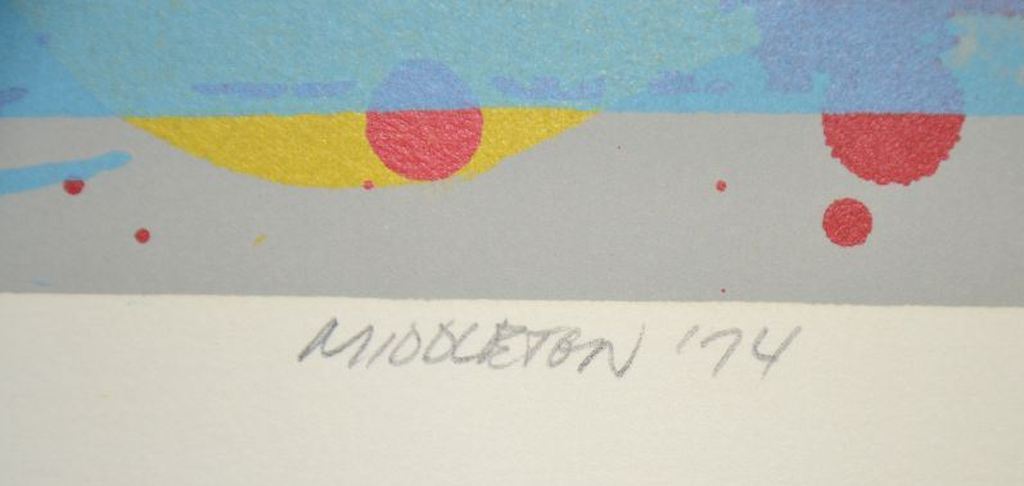Sam Middleton: Litho, abstracte compositie, 1974 kopen? Bied vanaf 1!