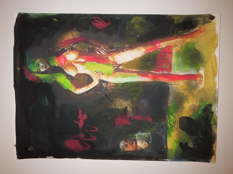 Peter Klashorst - Selfportrait... - gemengde techniek op papier - gesigneerd kopen? Bied vanaf 80!