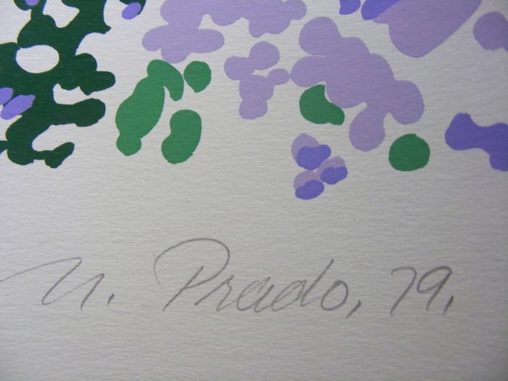 Nadine Prado, Zeefdruk, Flower Bushes, 81x81 , 122/300 kopen? Bied vanaf 45!