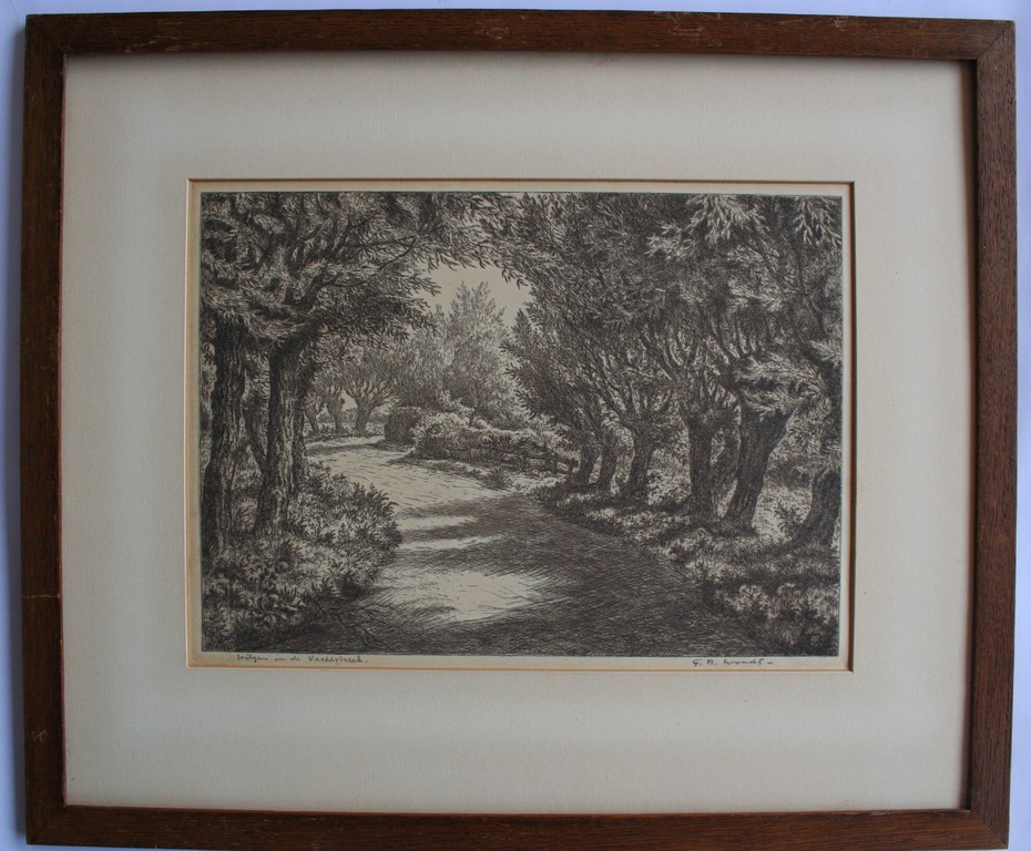Gerrit Nicolaas Woudt (1911-1983), ets, wilgen in de vechtstreek, gesigneerd kopen? Bied vanaf 40!