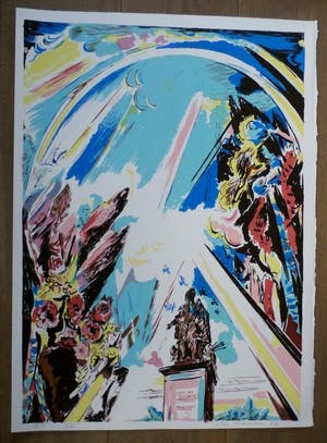 Flor Hermans - Litho: Rubensland - 1977 + gesigneerd gedicht Gerrit Kouwenaar kopen? Bied vanaf 99!