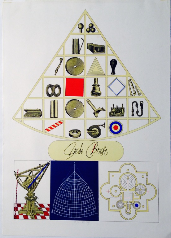 Lucio del Pezzo, kleurenlitho, "Tycho Brahe", Prent 190 verkocht voor € 59!