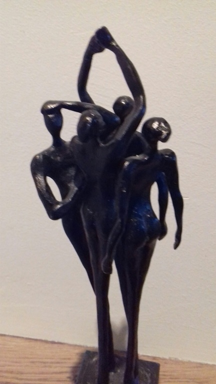 Zwaar verbronsde sculptuur op marmeren sokkel - TEAMBUILDING -  kopen? Bied vanaf 35!