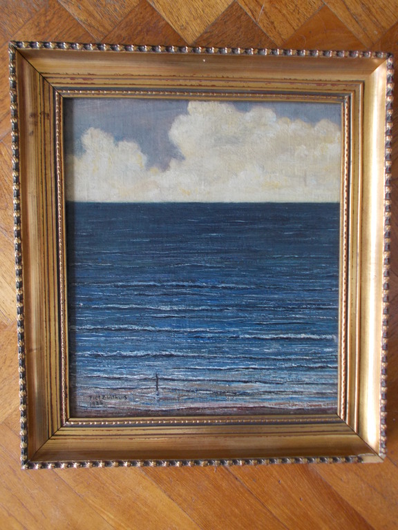 Piet Bulthuis,zee.Marouflé,(olieverf op doek op hout),40x45cm.Gesigneerd en 1931 kopen? Bied vanaf 110!