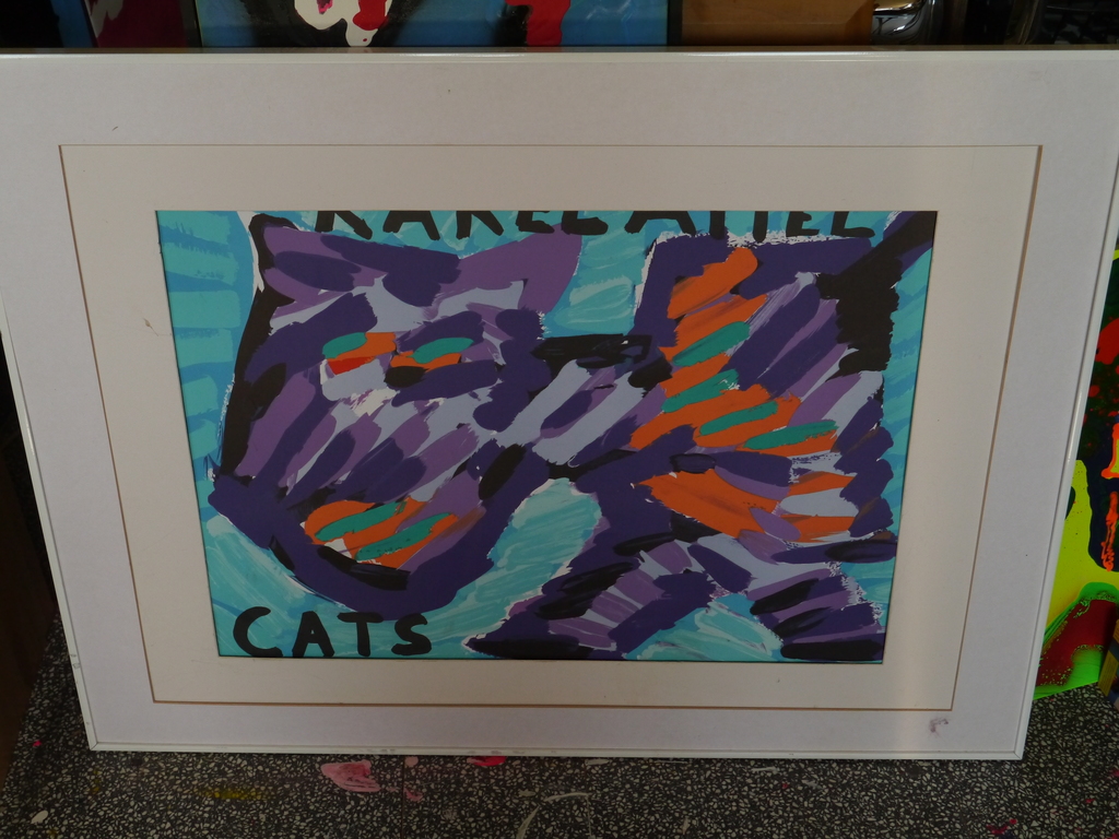 Karel Appel : Kleuren lithografie ,CATS kopen? Bied vanaf 125!