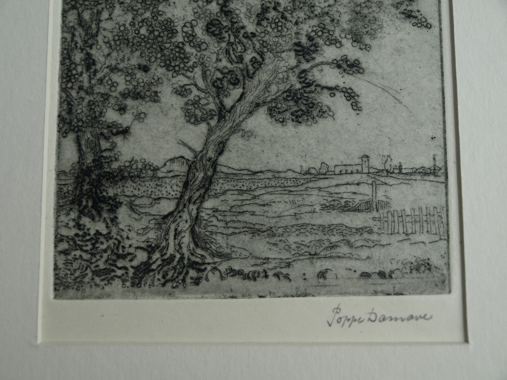 Poppe Damave (1921–1988) : ets , Uithoorn – gesigneerd  kopen? Bied vanaf 15!