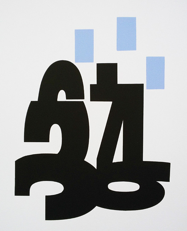 Henri Plaat - Compositie met cijfers, litho verkocht voor € 60!
