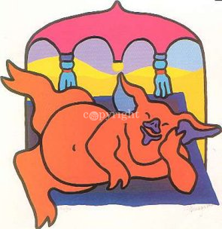 SHUNYAM Grote Zeefdruk 70x70cm Handgesigneerd FATA MORGANA verkocht voor € 35!