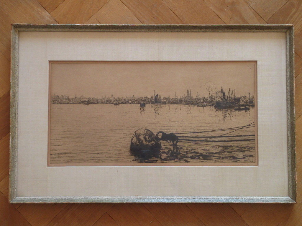 Albert Hemelman, Panorama op Amsterdam vanaf het IJ, Ets kopen? Bied vanaf 50!