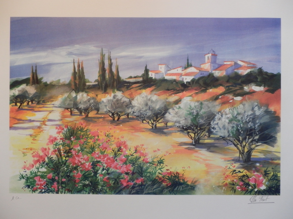 ELLA FORT XL  Zeefdruk   VILLAGE PROVENCE  Handgesigneerd kopen? Bied vanaf 1!