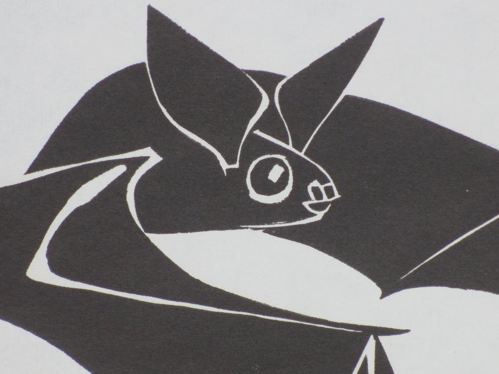 Harry Disberg, Vleermuis, Houtsnede 1956 kopen? Bied vanaf 75!