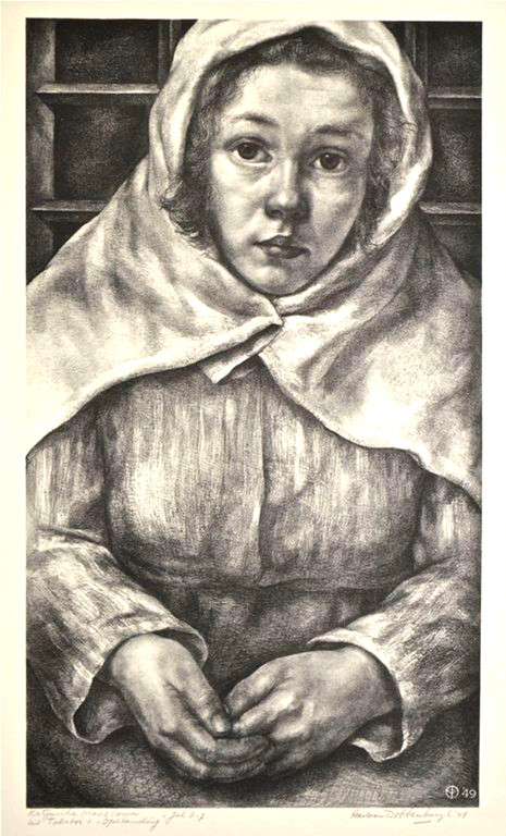 Aart van Dobbenburgh. -Katjuscha Maszlowa- Litho. Handgesigneerd. 1949. verkocht voor € 45!