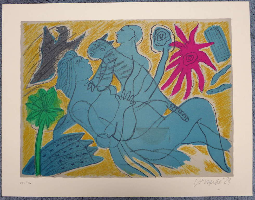 Corneille, litho uit 1989, gesigneerd met potlood, uit: la chanson du mal-aimé,  kopen? Bied vanaf 175!