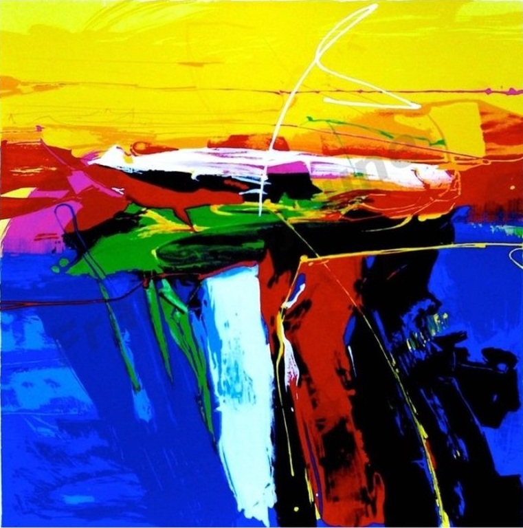 Frank Lejeune - Scheveningen Second Visit - zeefdruk - ingelijst verkocht voor € 110!