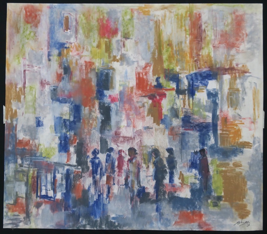 Jelle Hoogstra: Pastel op papier, Zonder titel verkocht voor € 80!