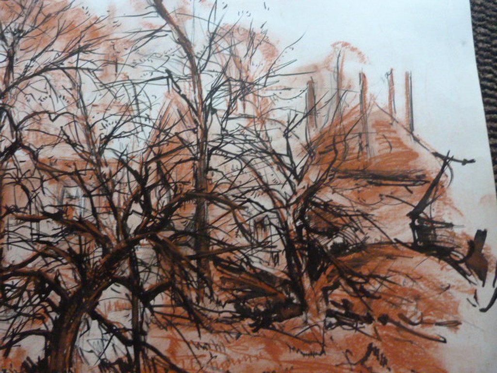 Jobst Heinrich Frese ( 1914 - 1986 ) - aquarel - bomen/huisjes. kopen? Bied vanaf 1!