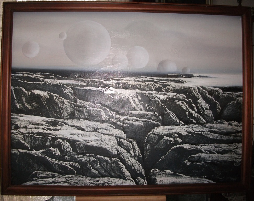 Planet - olieverf op doek kopen? Bied vanaf 50!