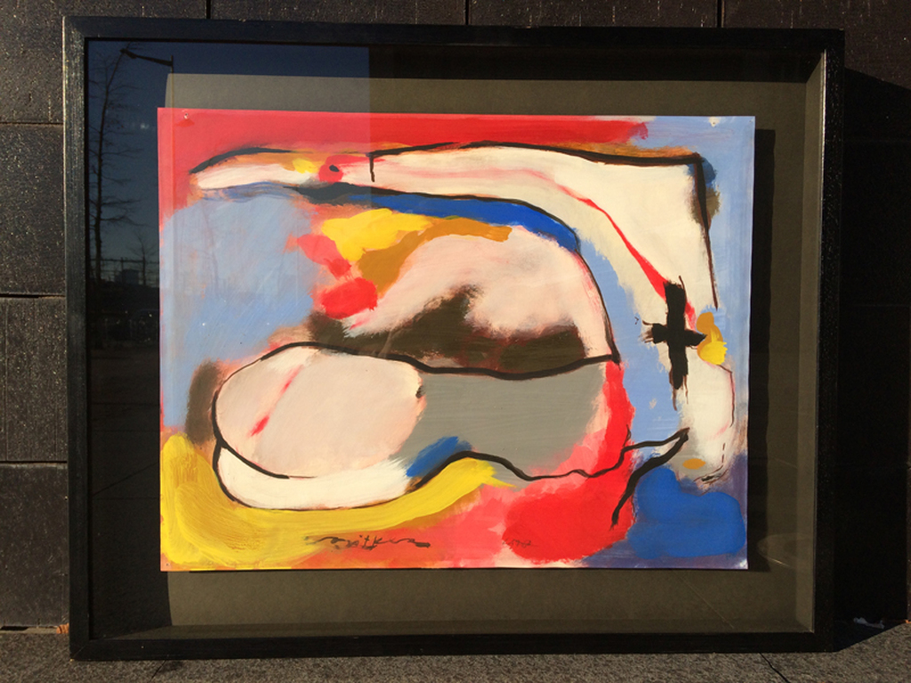 Willem Snitker: zonder titel (acryl op papier, 1978) - ingelijst kopen? Bied vanaf 125!