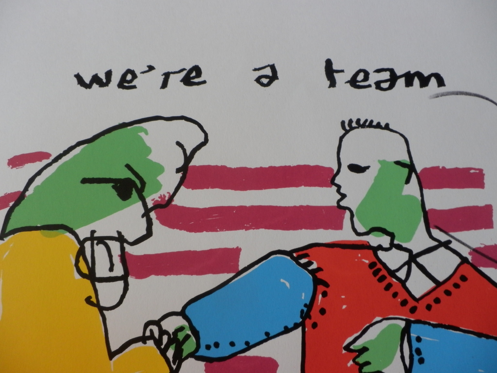 HERMAN BROOD Gr (80x60cm) Handgesigneerde Zeefdruk WE,ARE A TEAM kopen? Bied vanaf 135!