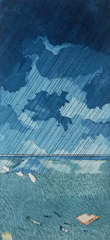 Sjoerd Bakker - September rain, aquatint ets verkocht voor € 130!