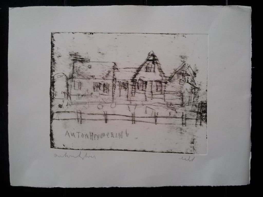 Heyboerhuisjes in Den Ilp - gesigneerde ets - 1986 kopen? Bied vanaf 70!